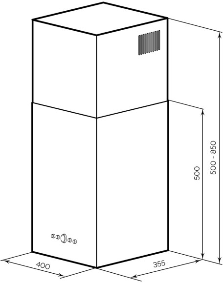 Вытяжка каминная Lex Mono 400 белый управление: кнопочное (1 мотор)