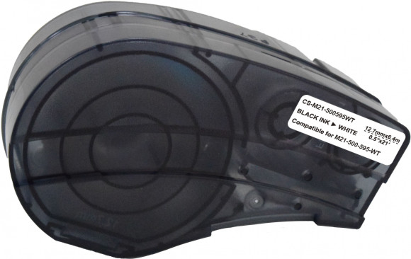 Картридж ленточный Cactus CS-M21-500595WT черный на белом 12.7x6.4 для Brady BMP21-PLUS, BMP21-LAB Картридж ленточный Cactus CS-M21-500595WT черный на белом 12.7x6.4 для Brady BMP21-PLUS, BMP21-LAB