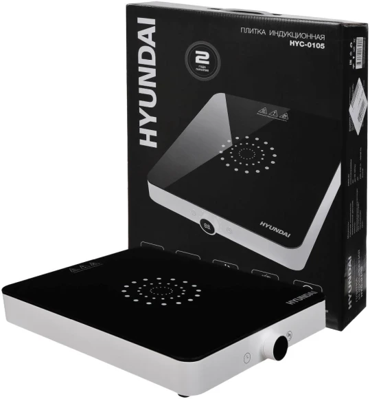 Плита Индукционная Hyundai HYC-0105 белый стеклокерамика (настольная)