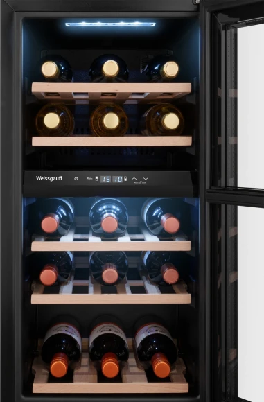 Винный шкаф Weissgauff WWCI-26 DB DualZone 1-нокамерн. черный глянц. (438724) Винный шкаф Weissgauff WWCI-26 DB DualZone 1-нокамерн. черный глянц. (438724)