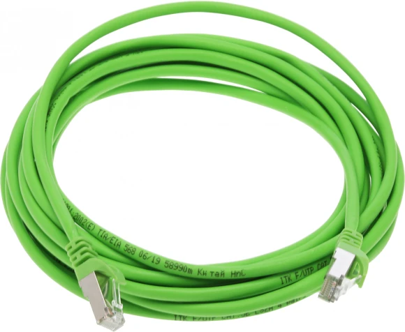 Патч-корд ITK PC02-C5EFL-5M FTP RJ-45 вил.-вилка RJ-45 кат.5E 5м зеленый LSZH (уп.:1шт)