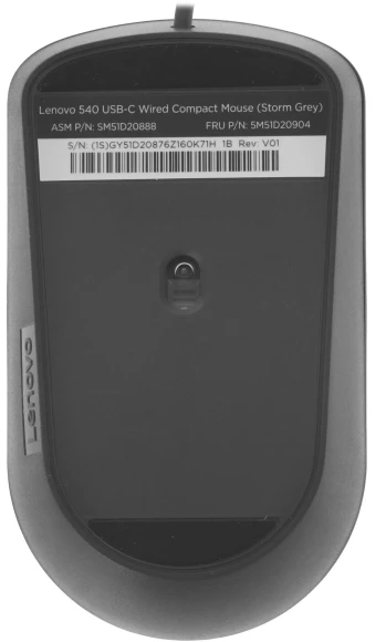 Мышь Lenovo 540 темно-серый оптическая 2400dpi USB 3but (GY51D20876)