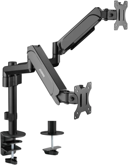 Кронштейн для мониторов ЖК Digma D-MM202D черный 17"-32" макс.9кг крепление к столешнице поворот и наклон