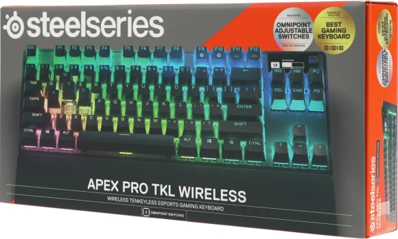 Клавиатура Steelseries Apex Pro TKL Wireless (2023) механическая черный USB for gamer LED (подставка для запястий) (64865) Клавиатура Steelseries Apex Pro TKL Wireless (2023) механическая черный USB for gamer LED (подставка для запястий) (64865)