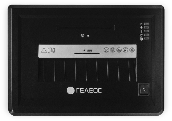 Шредер Heleos УМ26-4 белый/черный (секр.P-4) фрагменты 16лист. 26лтр. скрепки скобы пл.карты CD Шредер Heleos УМ26-4 белый/черный (секр.P-4) фрагменты 16лист. 26лтр. скрепки скобы пл.карты CD