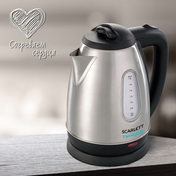 Чайник электрический Scarlett SC-EK21S20 1.8л. 1600Вт черный/серебристый корпус: металл/пластик (EK21S20) Чайник электрический Scarlett SC-EK21S20 1.8л. 1600Вт черный/серебристый корпус: металл/пластик (EK21S20)