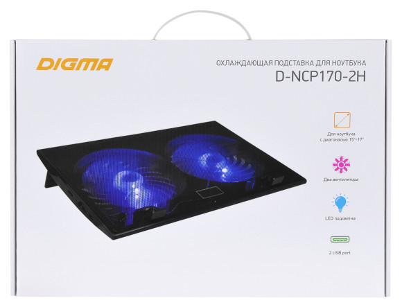 Подставка для ноутбука Digma D-NCP170-2H 17"390x270x25мм 2xUSB 2x 160ммFAN 700г черный Подставка для ноутбука Digma D-NCP170-2H 17"390x270x25мм 2xUSB 2x 160ммFAN 700г черный