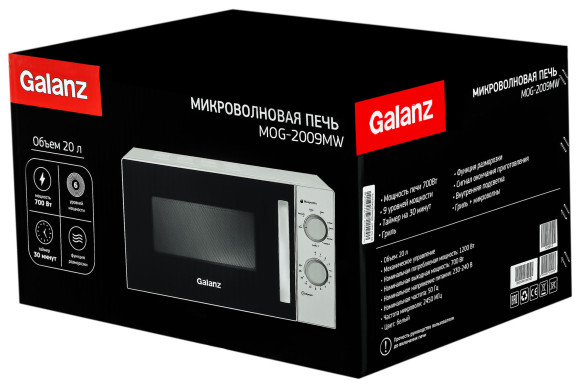 Микроволновая Печь Galanz MOG-2009MW 20л. 700Вт белый Микроволновая Печь Galanz MOG-2009MW 20л. 700Вт белый