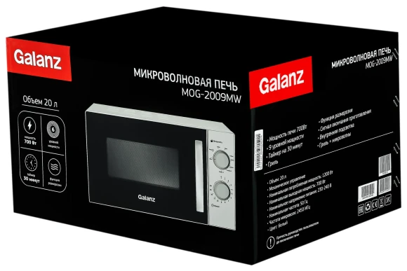 Микроволновая Печь Galanz MOG-2009MW 20л. 700Вт белый Микроволновая Печь Galanz MOG-2009MW 20л. 700Вт белый