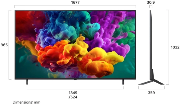 Телевизор LED LG 75" 75QNED85B6C.ARUG черный титан 4K Ultra HD 120Hz DVB-T2 DVB-C DVB-S2 USB WiFi Smart TV