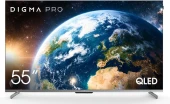 Телевизор QLED Digma Pro 65" Mini LED 65Q Google TV Frameless серебристый/серебристый 4K Ultra HD 144Hz MEMC DVB-T DVB-T2 DVB-C DVB-S DVB-S2 USB WiFi Smart TV