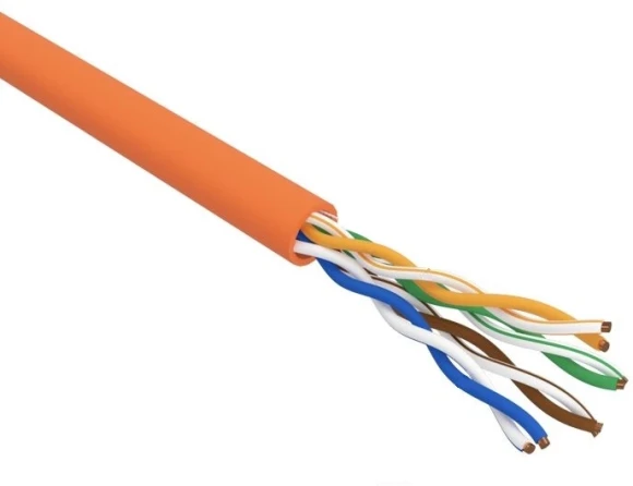 Кабель информационный Rexant 01-0049 кат.5E UTP 4 пары 24AWG LSZH внутренний 305м оранжевый Кабель информационный Rexant 01-0049 кат.5E UTP 4 пары 24AWG LSZH внутренний 305м оранжевый