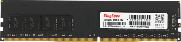 Память DDR4 32GB 3200MHz Kingspec KS3200D4P12032G RTL PC4-25600 CL18 DIMM 288-pin 1.2В dual rank Ret Память DDR4 32GB 3200MHz Kingspec KS3200D4P12032G RTL PC4-25600 CL18 DIMM 288-pin 1.2В dual rank Ret