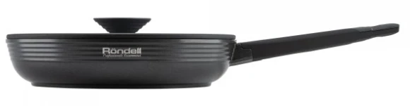 Сковорода Rondell Kontur RDA-1488 круглая 28см покрытие: Xylan Plus ручка несъемная (с крышкой) графитовый
