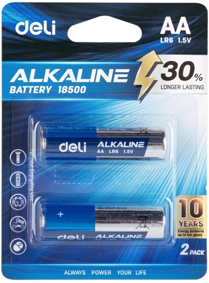 Батарея Deli E18500 AA (2шт) блистер Батарея Deli E18500 AA (2шт) блистер