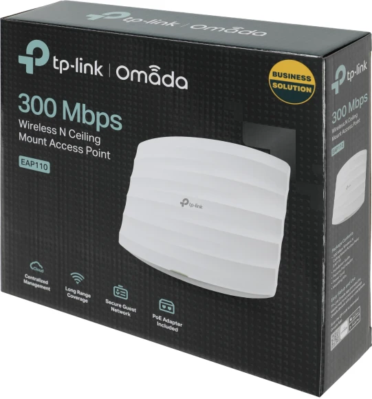 Точка доступа TP-Link EAP110 N300 10/100BASE-TX белый Точка доступа TP-Link EAP110 N300 10/100BASE-TX белый