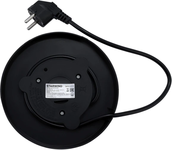 Чайник электрический Starwind SKS1771 1.8л. 1700Вт серебристый/черный корпус: металл/пластик