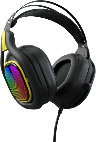 Наушники с микрофоном GMNG HS-L630G черный/желтый 2.2м мониторные оголовье (1533561)