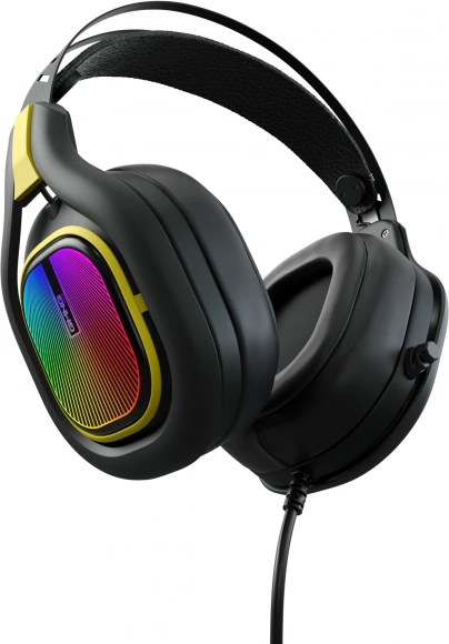 Наушники с микрофоном GMNG HS-L630G черный/желтый 2.2м мониторные оголовье (1533561)