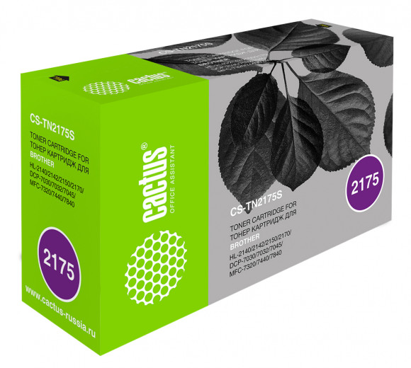Картридж лазерный Cactus CS-TN2175S TN-2175 черный (2600стр.) для Brother HL-2140/2150/2170 Картридж лазерный Cactus CS-TN2175S TN-2175 черный (2600стр.) для Brother HL-2140/2150/2170