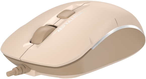 Мышь A4Tech Fstyler FM26 бежевый/коричневый оптическая 1600dpi USB для ноутбука 4but (FM26 USB (CAFE LATTE))