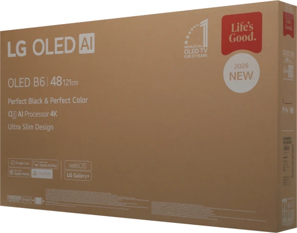 Телевизор OLED LG 48" OLED48B6RLA.ARUG коричневый/серый 4K Ultra HD 120Hz DVB-T2 DVB-C DVB-S2 USB WiFi Smart TV
