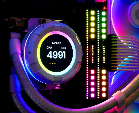 Система водяного охлаждения ID-Cooling SL360 ARGB Soc-AM5/AM4/1200/1700/1851 белый 4-pin 14-30dB Al+Cu LCD 350W Ret (SL360 WHITE)