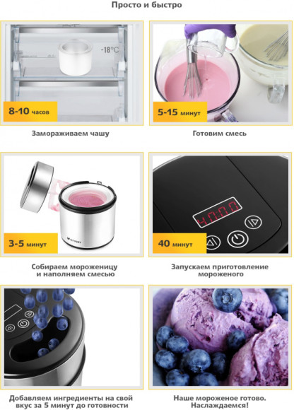 Мороженица Kitfort КТ-1804 12Вт 2000мл. серебристый/черный Мороженица Kitfort КТ-1804 12Вт 2000мл. серебристый/черный