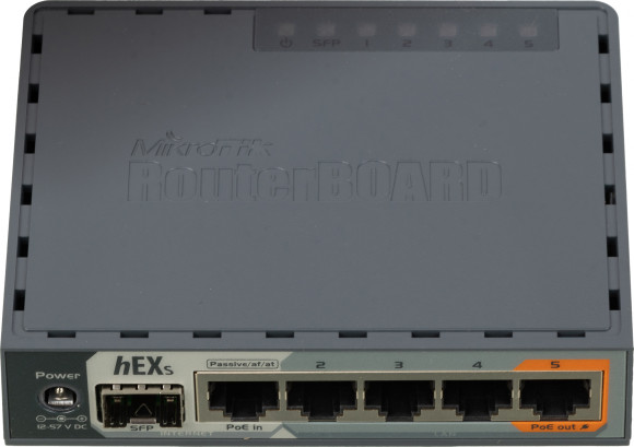 Роутер MikroTik hEX S (RB760IGS) 10/100/1000BASE-TX/SFP черный Роутер MikroTik hEX S (RB760IGS) 10/100/1000BASE-TX/SFP черный