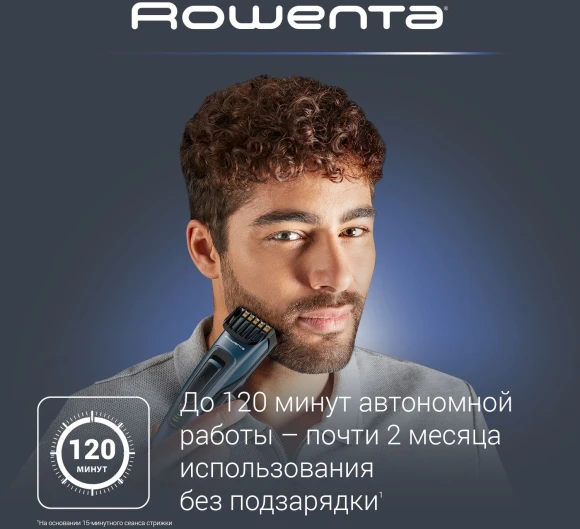 Триммер Rowenta Signature TN4500F4 синий (насадок в компл:2шт)