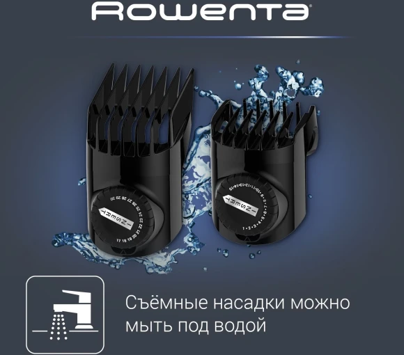 Триммер Rowenta Signature TN4500F4 синий (насадок в компл:2шт)