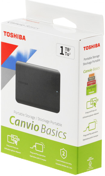 Жесткий диск Toshiba USB 3.0 1Tb HDTB510EK3AA Canvio Basics 2.5" черный