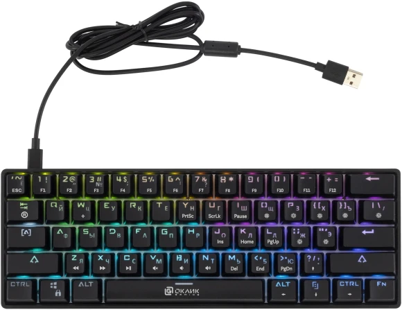 Клавиатура Оклик K713X механическая черный USB Multimedia for gamer LED Клавиатура Оклик K713X механическая черный USB Multimedia for gamer LED