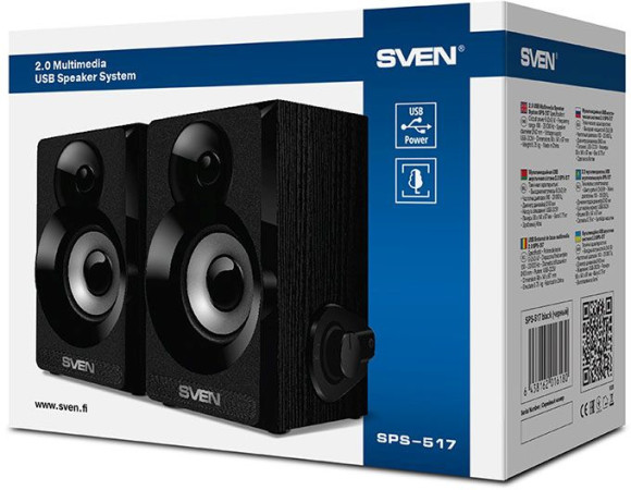 Колонки Sven SPS-517 2.0 черный 6Вт Колонки Sven SPS-517 2.0 черный 6Вт