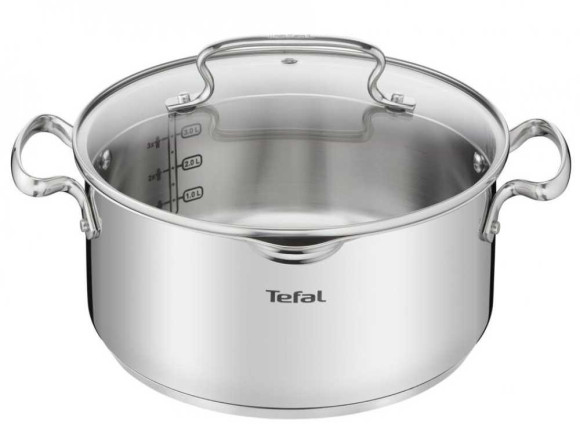 Кастрюля Tefal Duetto+ G7194655 4.7л. d=24см (с крышкой) стальной (2100113152)