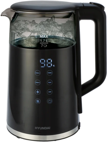 Чайник электрический Hyundai HYK-G5403 1.7л. 2200Вт черный корпус: стекло