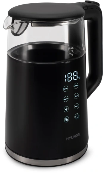 Чайник электрический Hyundai HYK-G5403 1.7л. 2200Вт черный корпус: стекло