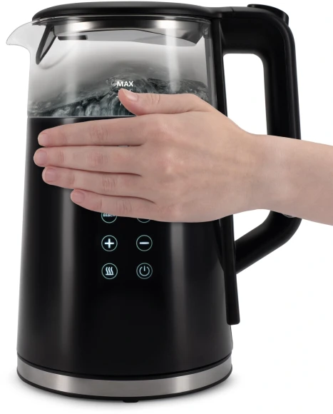 Чайник электрический Hyundai HYK-G5403 1.7л. 2200Вт черный корпус: стекло