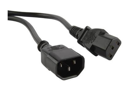 Шнур питания Hyperline PWC-IEC13-IEC14-1.0-BK C13-С14 проводник.:3x0.75мм2 1м 230В 10А (упак.:1шт) черный