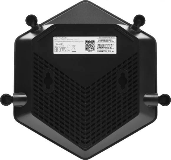 Роутер беспроводной Mercusys MR60X AX1500 10/100/1000BASE-TX черный Роутер беспроводной Mercusys MR60X AX1500 10/100/1000BASE-TX черный