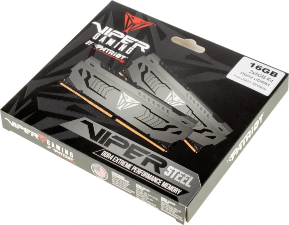 Память DDR4 2x8Gb 3200MHz Patriot PVS416G320C6K Viper Steel RTL Gaming PC4-25600 CL16 DIMM 288-pin 1.35В single rank с радиатором Ret