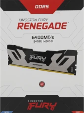 Память DDR5 24GB 6400MHz Kingston KF564C32RS-24 Fury Renegade Silver XMP RTL Gaming PC5-51200 CL32 DIMM 288-pin 1.4В с радиатором Ret Память DDR5 24GB 6400MHz Kingston KF564C32RS-24 Fury Renegade Silver XMP RTL Gaming PC5-51200 CL32 DIMM 288-pin 1.4В с радиатором Ret