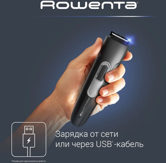 Триммер Rowenta TN2801F4 черный (насадок в компл:1шт)