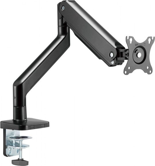 Кронштейн для мониторов Ultramounts UM730 черный 17"-45" макс.16кг крепление к столешнице поворот и наклон Кронштейн для мониторов Ultramounts UM730 черный 17"-45" макс.16кг крепление к столешнице поворот и наклон