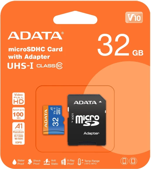 Флеш карта microSDHC 32GB A-Data AUSDH32GUICL10A1-RA1 Premier Pro + adapter Флеш карта microSDHC 32GB A-Data AUSDH32GUICL10A1-RA1 Premier Pro + adapter