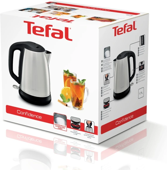 Чайник электрический Tefal Confidence KI270D30 1.7л. 2400Вт серебристый корпус: металл/пластик (7211002374) Чайник электрический Tefal Confidence KI270D30 1.7л. 2400Вт серебристый корпус: металл/пластик (7211002374)