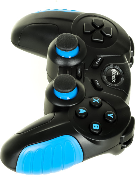 Геймпад Ritmix GP-022WPS черный/синий USB Беспроводной виброотдача обратная связь (80001697)