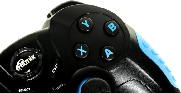 Геймпад Ritmix GP-022WPS черный/синий USB Беспроводной виброотдача обратная связь (80001697)