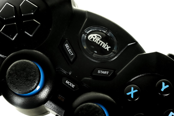 Геймпад Ritmix GP-022WPS черный/синий USB Беспроводной виброотдача обратная связь (80001697)