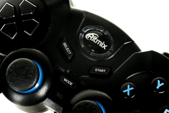 Геймпад Ritmix GP-022WPS черный/синий USB Беспроводной виброотдача обратная связь (80001697)